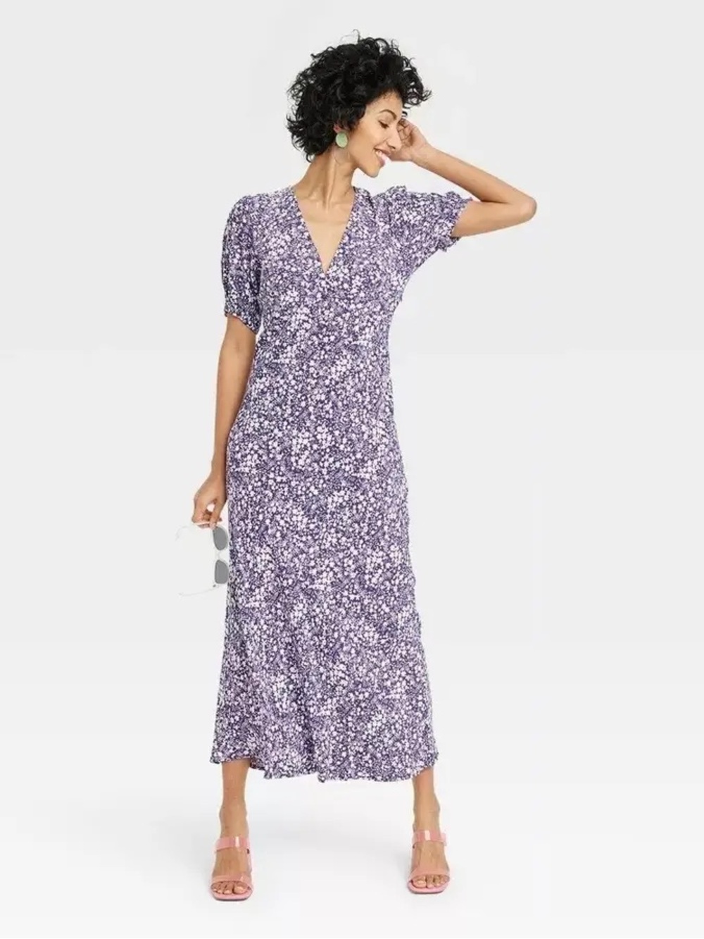 Floral V-Neck Maxi Dress - Women's
